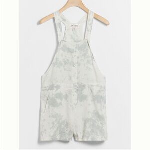 Anthropologie Cloth & Stone Tie Dye Linen Shortalls Romper SZ Small